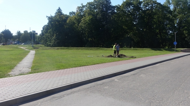 Kraštinis šurfas, kuris parodė, jog šioje vietoje baigėsi turgaus grindinys.