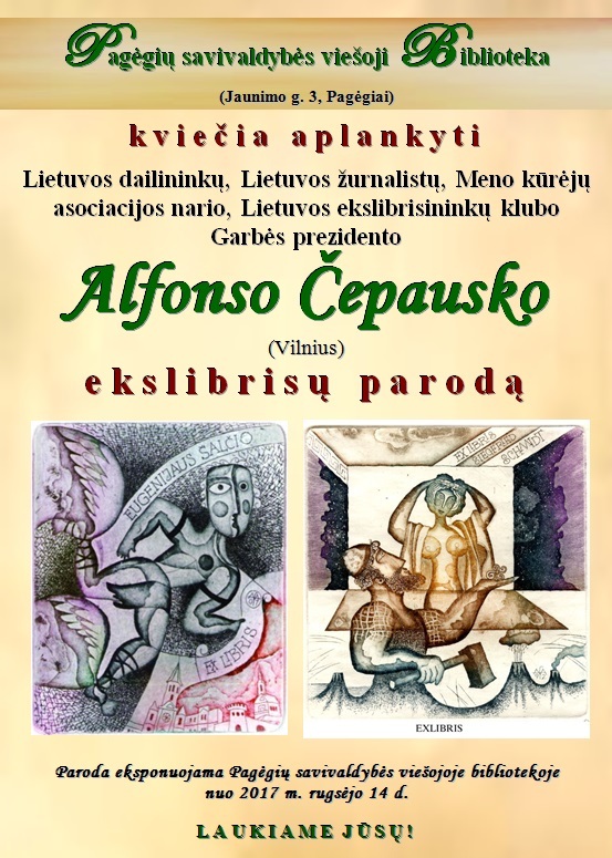 Skelbimas. Alfonso Čepausko ekslibrisų paroda-1