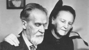 Mykolas Biržiška ir jo žmona Bronislava Los Angeles JAV apie 1960 metus. 